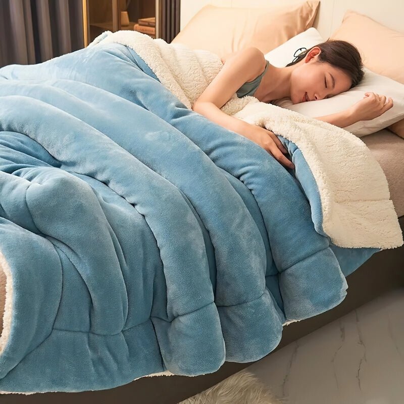 Wendedecke aus Mikrofaser | Doppelseitiges Strickgewebe | Weicher Überwurf für Sofa und Bett