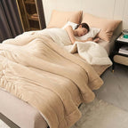 Wendedecke aus Mikrofaser | Doppelseitiges Strickgewebe | Weicher Überwurf für Sofa und Bett