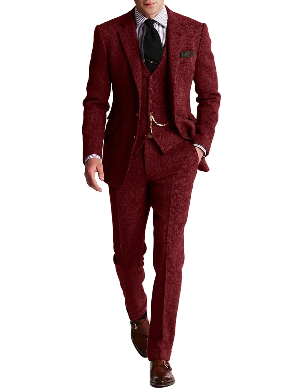 3-Teiliges Business Anzugset - Herrenanzug mit Reverskragen